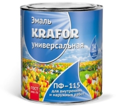 Краска  KRAFOR ПФ-115  (0,8кг) красная (26019/206143