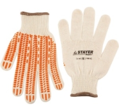 Перчатки STAYER трикотажные с защитой от скольжения  11401-XL